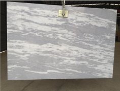 Ink wash painting style white marble slab